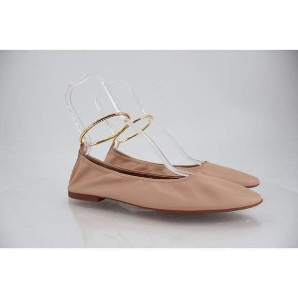 Jeffrey Campbell Tippy Ballet Flat Beige Gold Leather Pointed Toe Metal Ring 11 - Picture 3 of 13